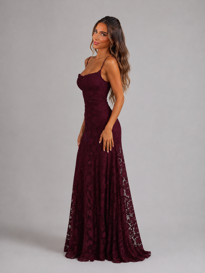 Women's Floral Maxi Dress with Sculpted Bodice