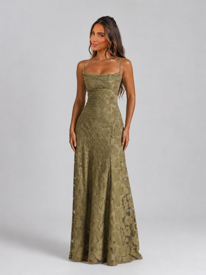 Women's Floral Maxi Dress with Sculpted Bodice