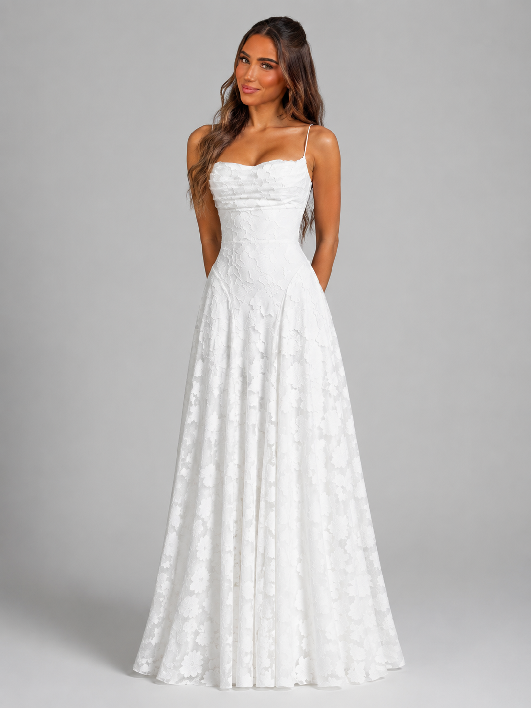 Women's Floral Maxi Dress with Sculpted Bodice