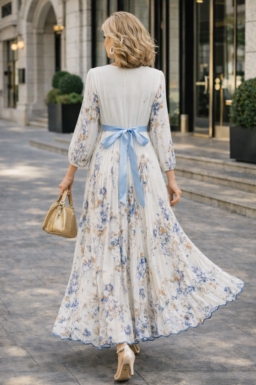 Women's Floral Maxi Dress with V-Neck for Summer Style