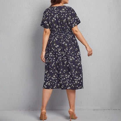 Women's Floral Summer Dress with V-Neck