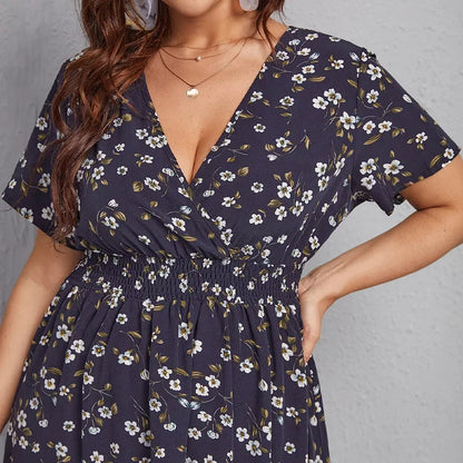Women's Floral Summer Dress with V-Neck