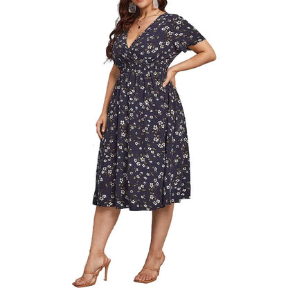 Women's Floral Summer Dress with V-Neck