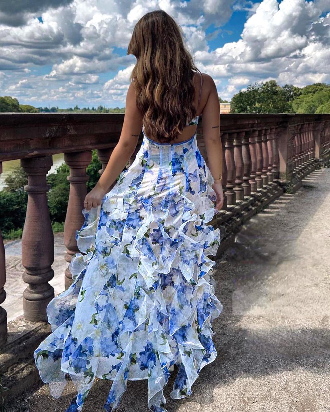 daisy | floral spaghetti strap maxi dress