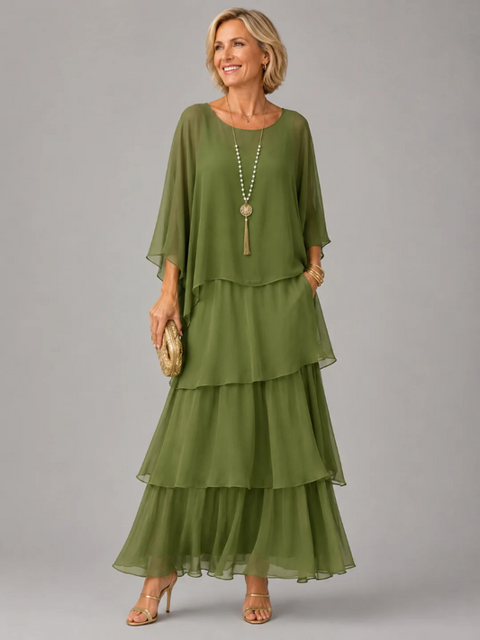 Women's Flowing Long Dress with Elegant Silhouette