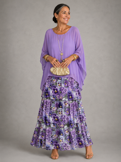 Women's Flowing Long Dress with Elegant Silhouette