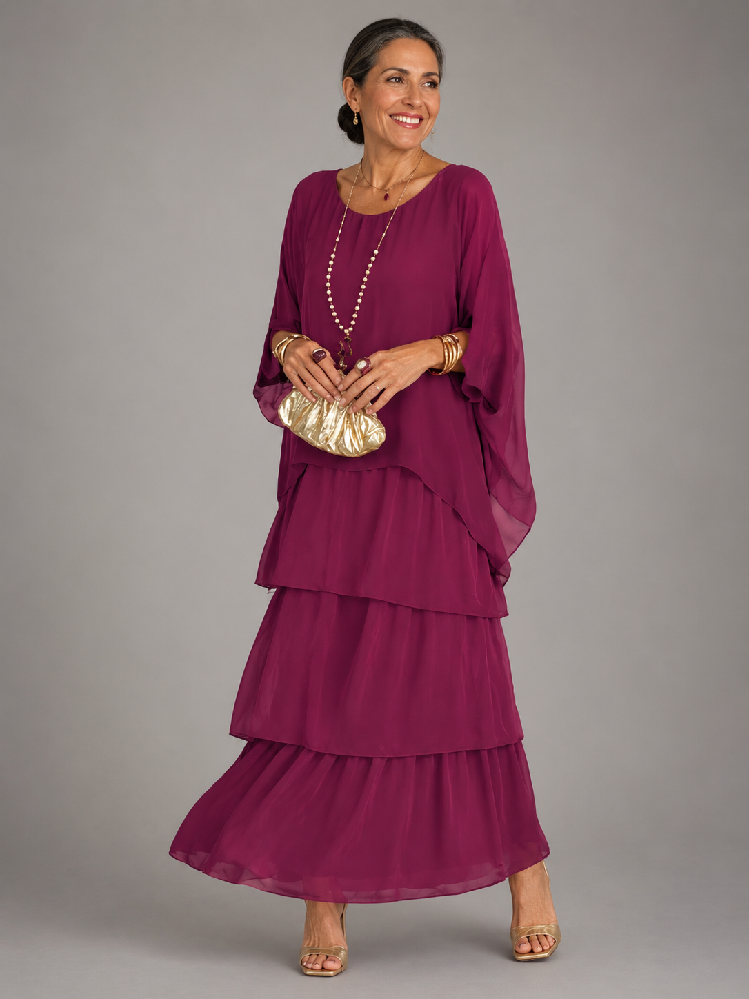 Women's Flowing Long Dress with Elegant Silhouette