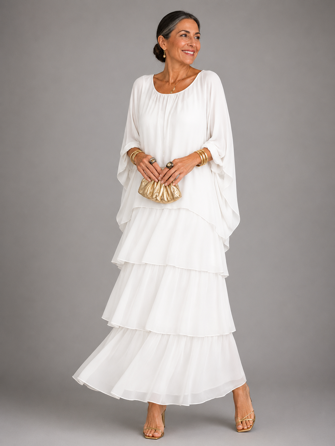 Women's Flowing Long Dress with Elegant Silhouette