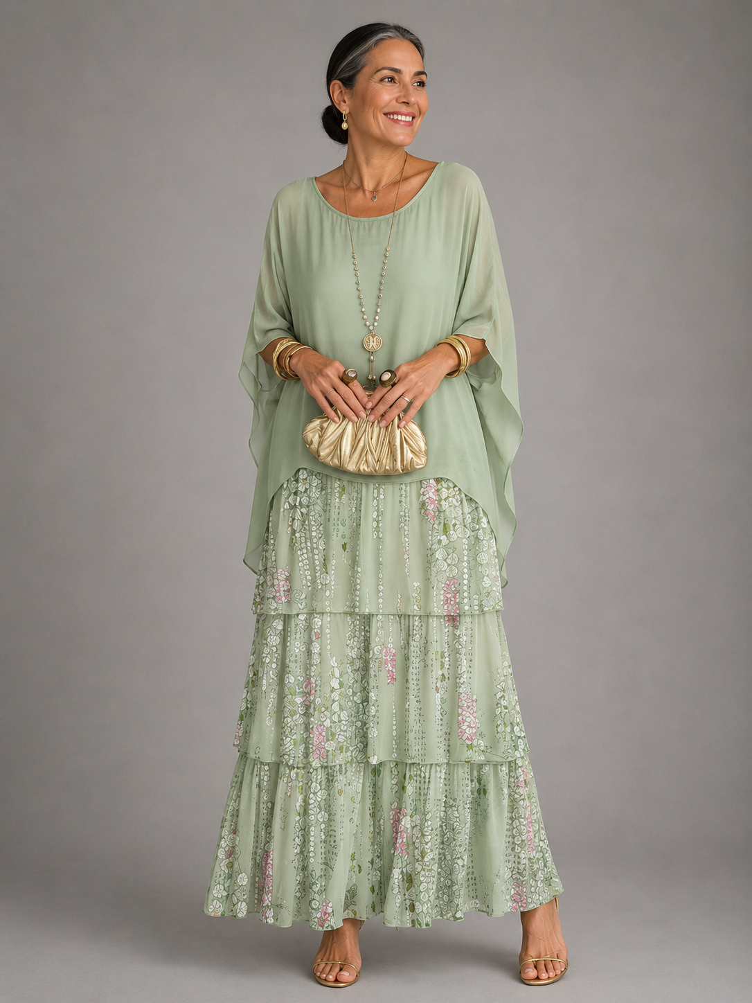Women's Flowing Long Dress with Elegant Silhouette