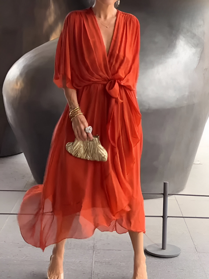 Women's Flowy Maxi Dress for Summer Occasions with Lightweight Fabric