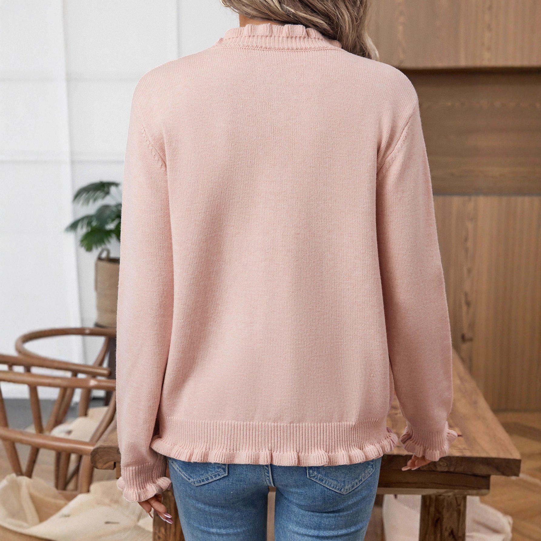 Women's Gathered Design Cardigan in Soft Fabric for Elegant Comfort