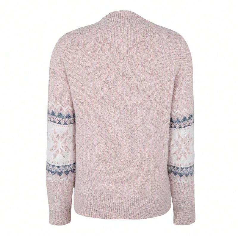Women's Geometric Print Sweater with Drop Shoulder