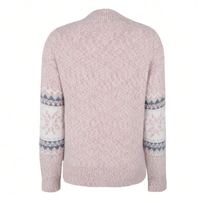 Women's Geometric Print Sweater with Drop Shoulder