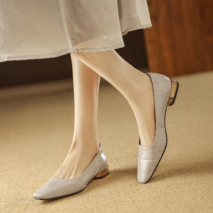 Women's Heeled Sandals with Croc-Embossed Texture and Low Block Heel