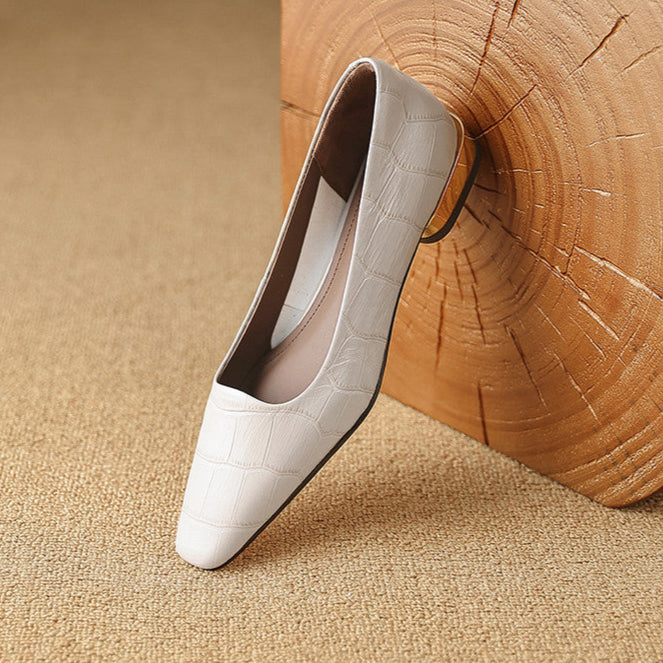 Women's Heeled Sandals with Croc-Embossed Texture and Low Block Heel