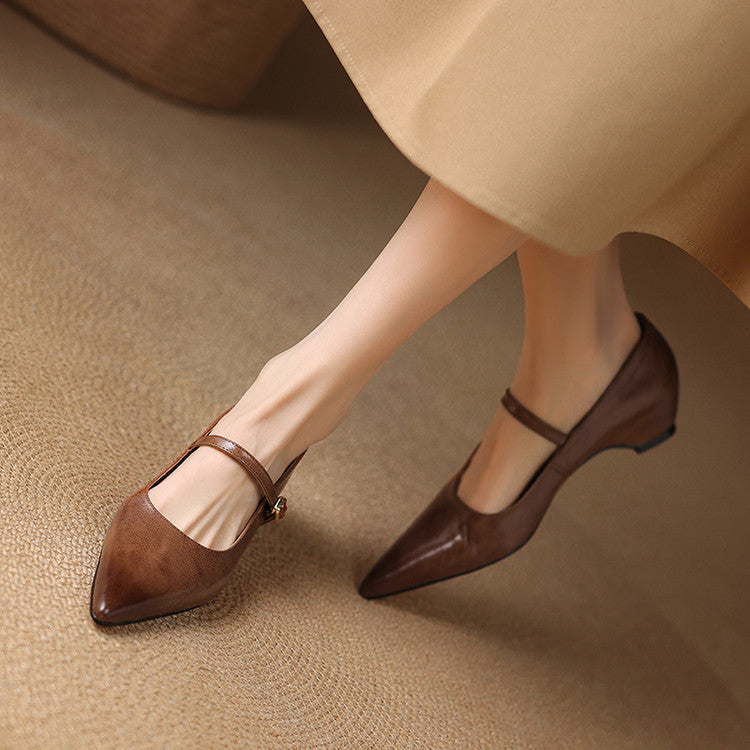 Women's Heeled Sandals with Delicate Buckle Strap
