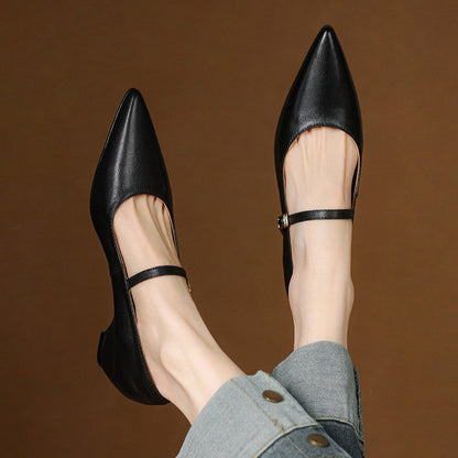 Women's Heeled Sandals with Delicate Buckle Strap