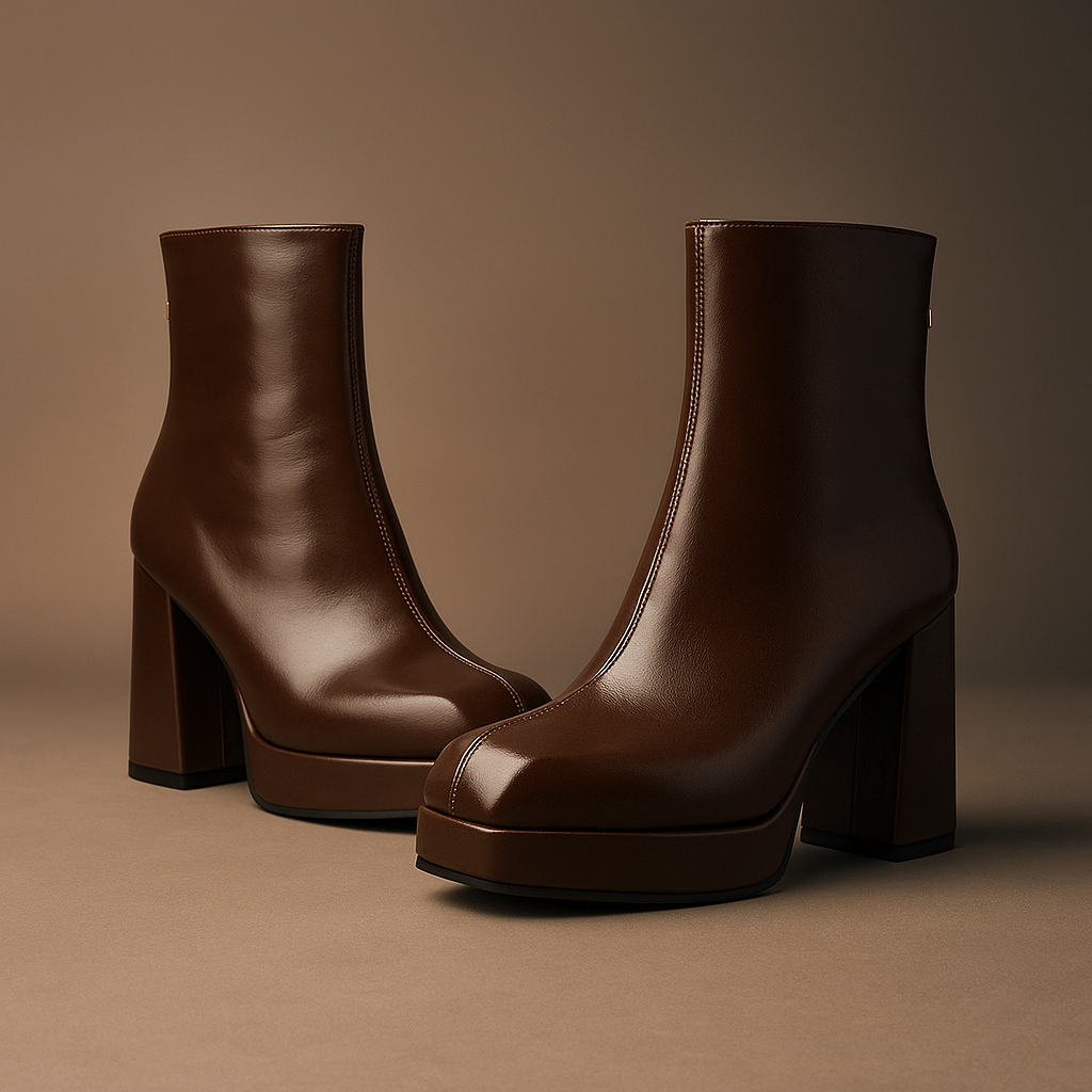 Women's High-Platform Ankle Boots with Block Heel