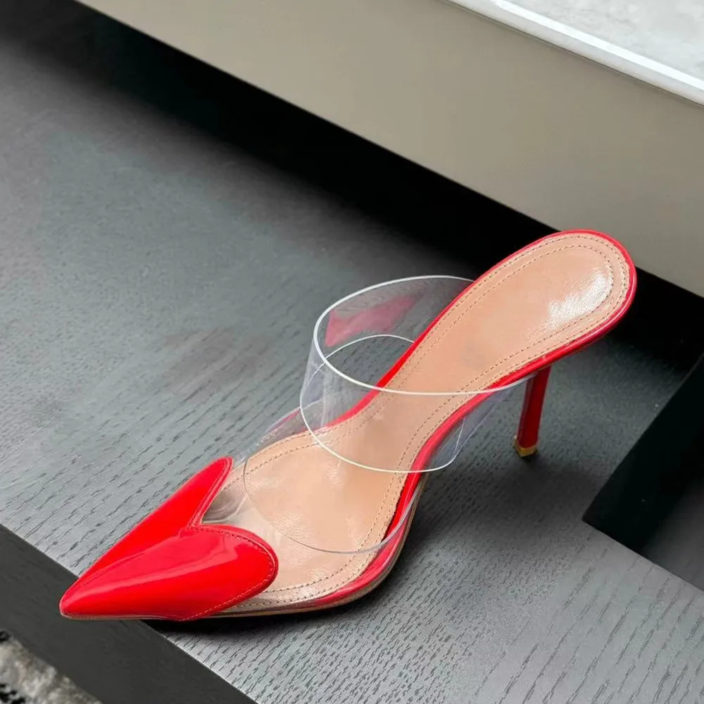 Women's High Heeled Sandals with Transparent Straps