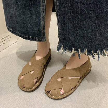 Women's Hollow-Out Sandals with Artisan Woven Design