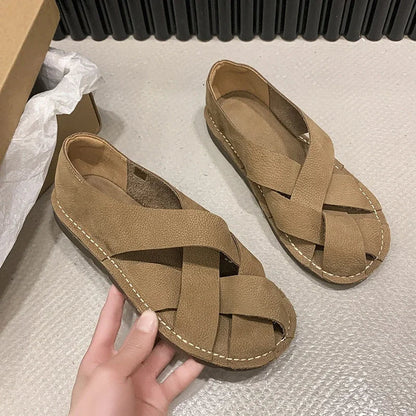 Women's Hollow-Out Sandals with Artisan Woven Design