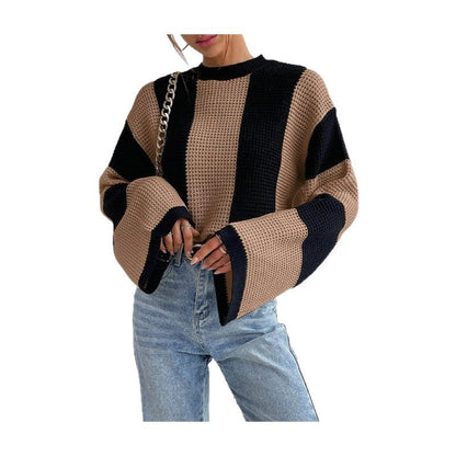 Women's Knit Pullover Sweater with Wide Sleeves