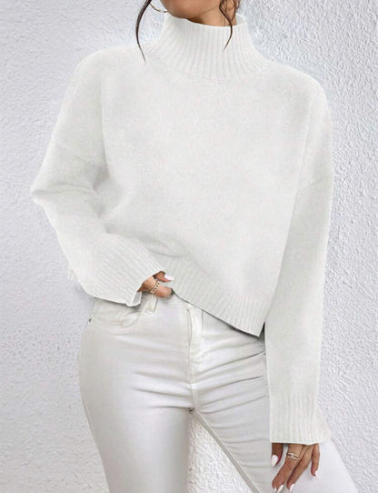 Women's Knitted Sweater with Collar Detail