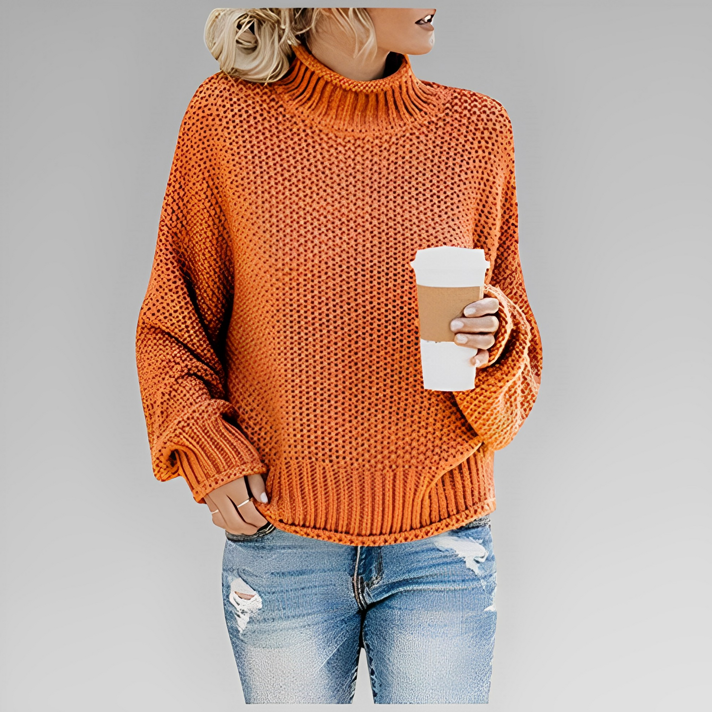 Women's Knitted Winter Sweater with Stylish Design