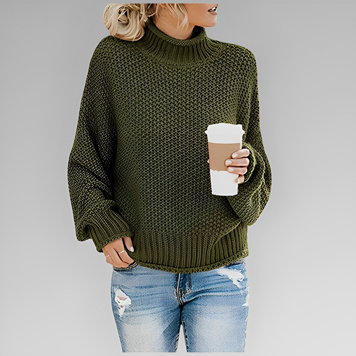 Women's Knitted Winter Sweater with Stylish Design