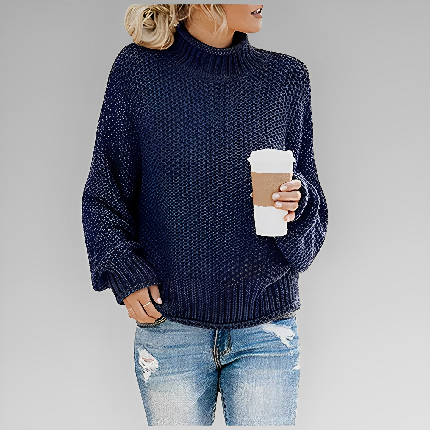 Women's Knitted Winter Sweater with Stylish Design