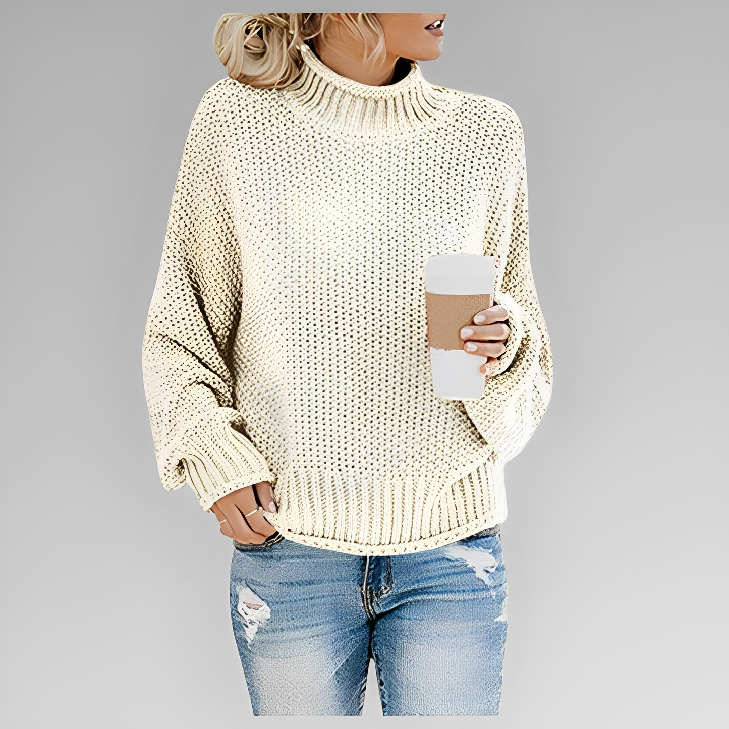 Women's Knitted Winter Sweater with Stylish Design