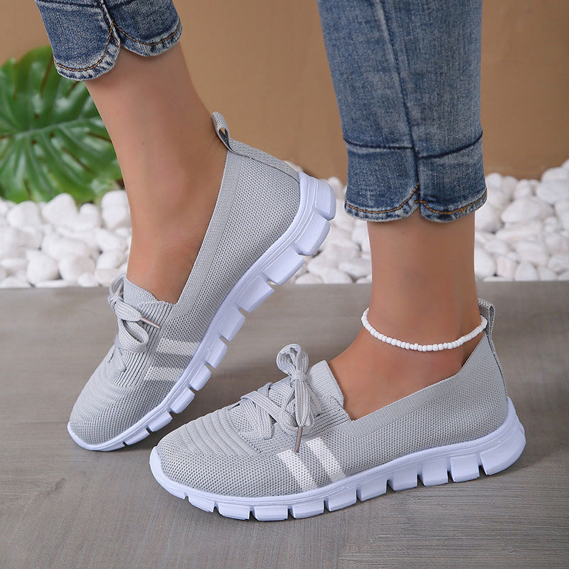 Women's Lace-Up Shoes with Breathable Mesh Upper