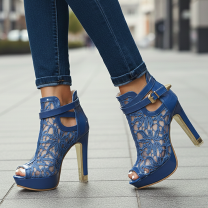 Women's Lace Heels with Cushioned Insoles