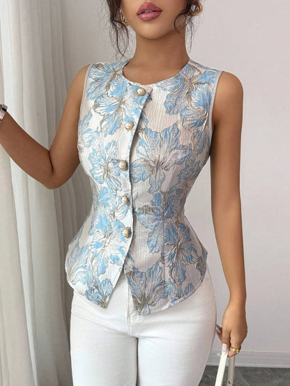 Women's Laced Detail Top with Round Neck