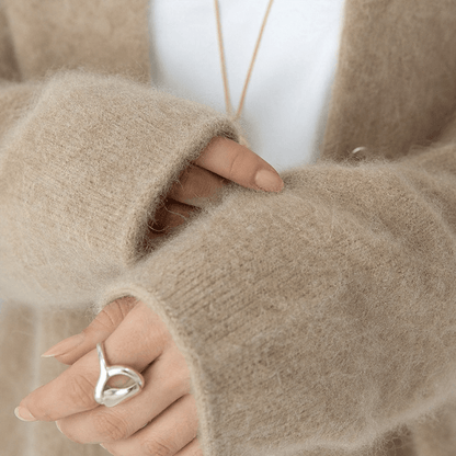 Women's Long Cardigan in Soft Knit with Button Front - Cosy Layering