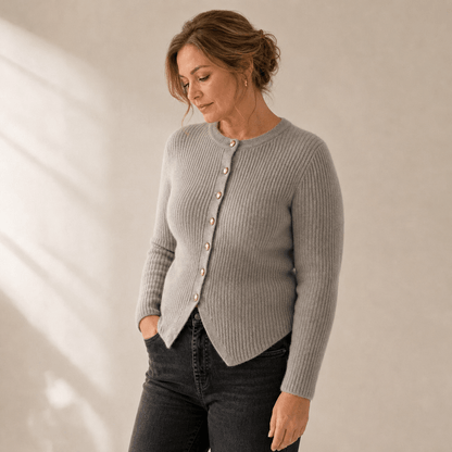 Women's Longline Knit Cardigan with Button-Down Front - Effortlessly Elegant