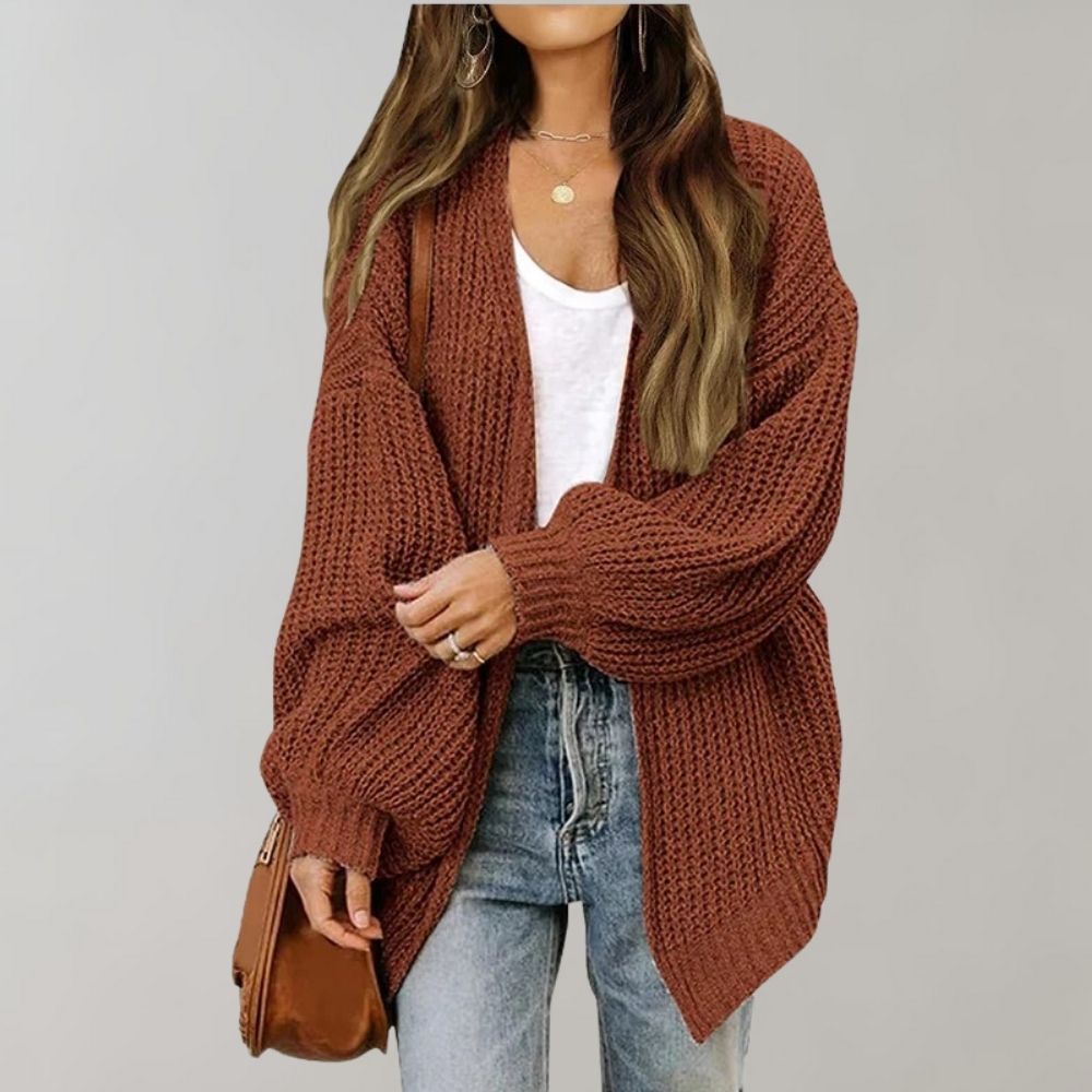 Women's Longline Knitted Cardigan in Soft Fabric for Cosy Comfort