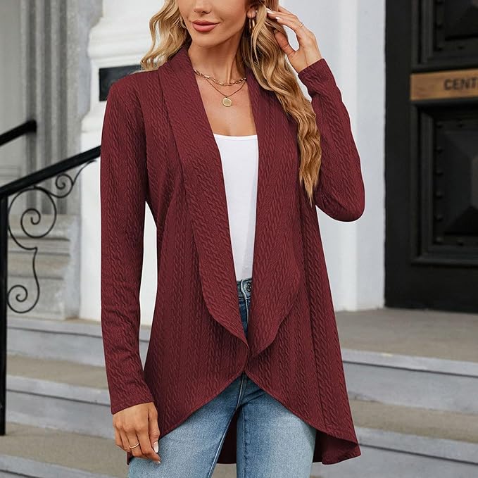 Women's Longline Open Front Cardigan in Soft Knit for Effortless Layering