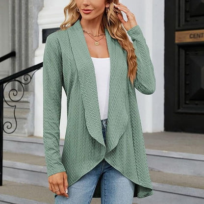 Women's Longline Open Front Cardigan in Soft Knit for Effortless Layering