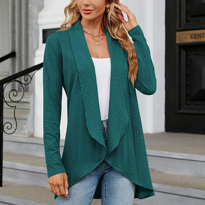 Women's Longline Open Front Cardigan in Soft Knit for Effortless Layering