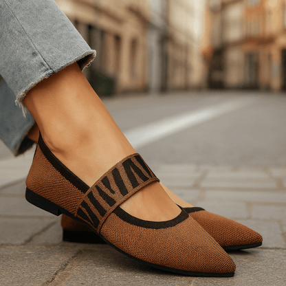 Women's Mary Jane Flats with Lightweight Knit Upper