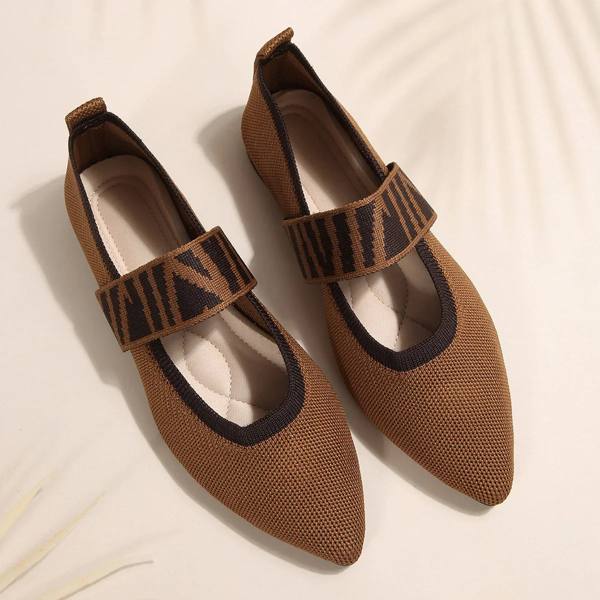 Women's Mary Jane Flats with Lightweight Knit Upper