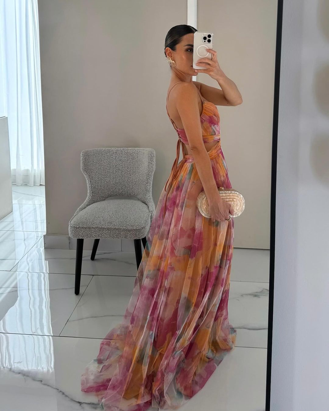 Women's Maxi Dress with Adjustable Straps and High Waist
