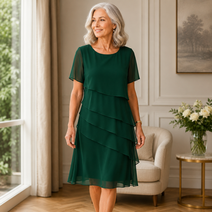 Women's Maxi Dress with Elegant Ruffles and Flowing Silhouette