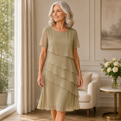 Women's Maxi Dress with Elegant Ruffles and Flowing Silhouette