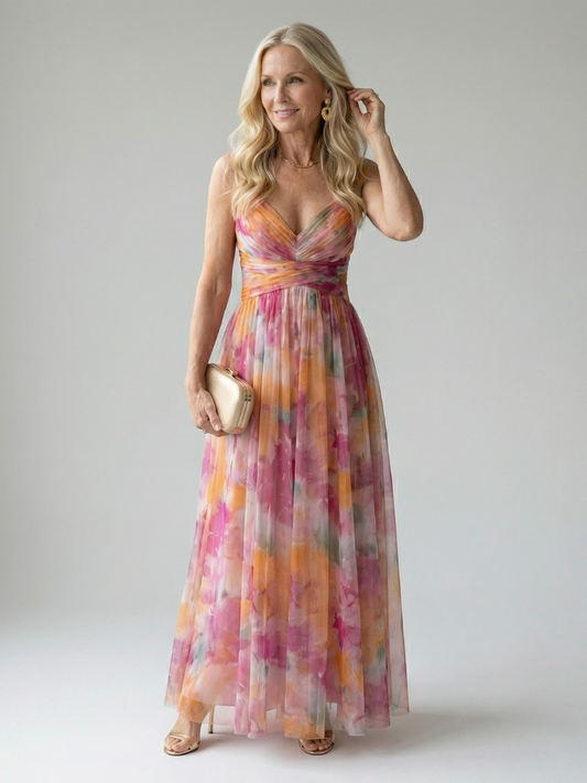 Women's Maxi Dress with Flattering Wrap Design