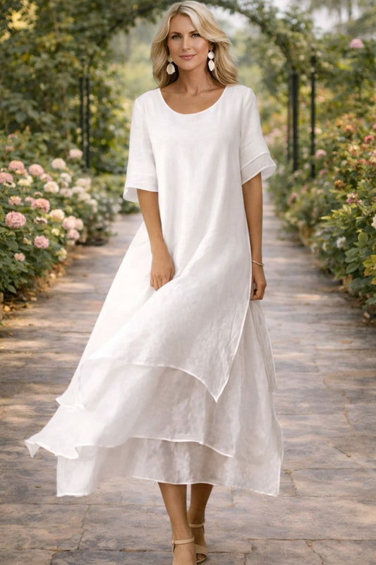 Women's Maxi Dress with Fluid Cut and Relaxed Fit