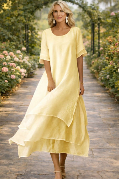 Women's Maxi Dress with Fluid Cut and Relaxed Fit