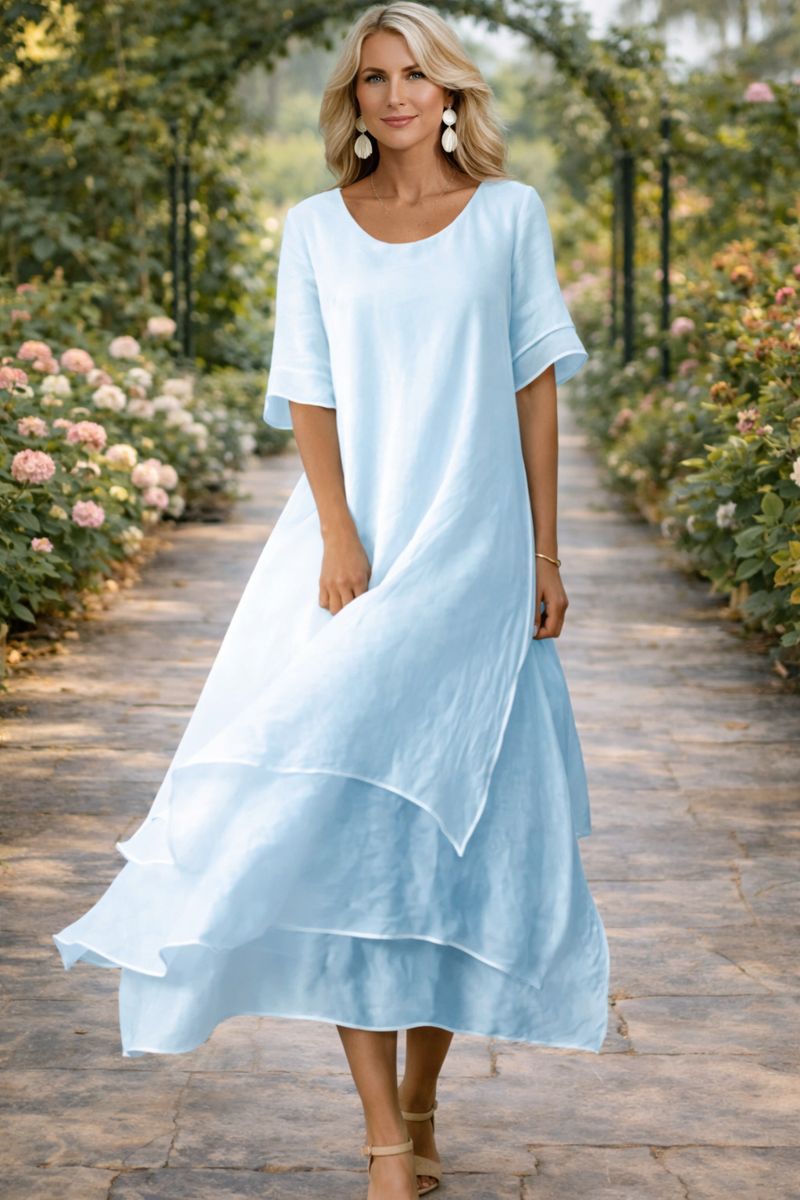 Women's Maxi Dress with Fluid Cut and Relaxed Fit