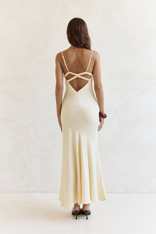 Women's Maxi Dress with V-Neck and Asymmetrical Hem